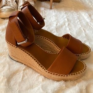 Franco Sarto brown leather espadrilles